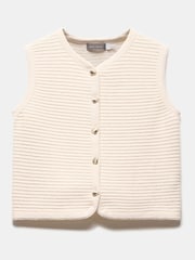 Mint Velvet White Ribbed Button Waistcoat - Image 6 of 8