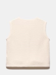 Mint Velvet White Ribbed Button Waistcoat - Image 7 of 8