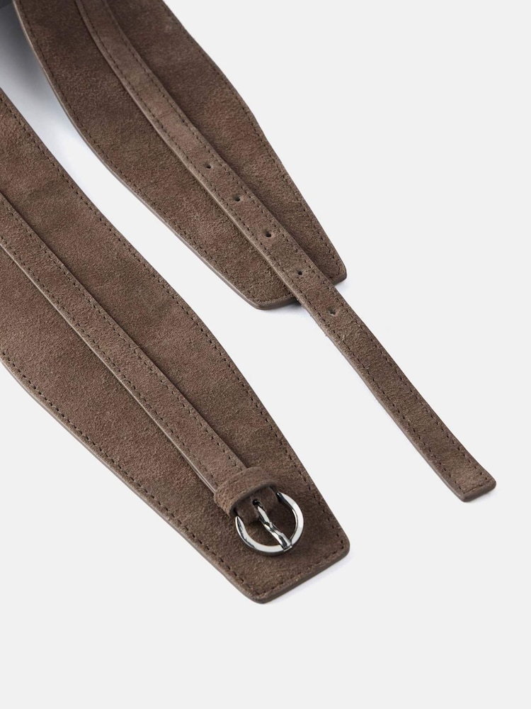 Mint Velvet Brown Suede Waist Belt - Image 3 of 4
