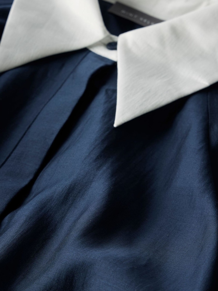 Mint Velvet Blue Contrast Collar Blouses - Image 8 of 8