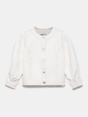 Mint Velvet White Puff Sleeve Denim 100% Cotton Jacket - Image 6 of 8
