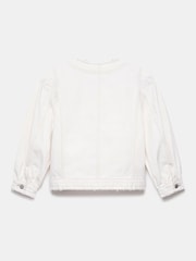 Mint Velvet White Puff Sleeve Denim 100% Cotton Jacket - Image 7 of 8