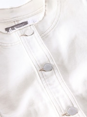 Mint Velvet White Puff Sleeve Denim 100% Cotton Jacket - Image 8 of 8