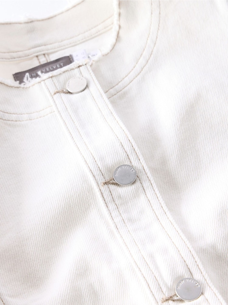 Mint Velvet White Puff Sleeve Denim 100% Cotton Jacket - Image 8 of 8