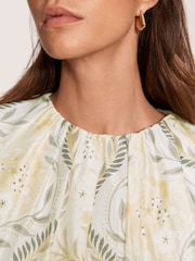 Mint Velvet Yellow Print Cropped Top - Image 6 of 8