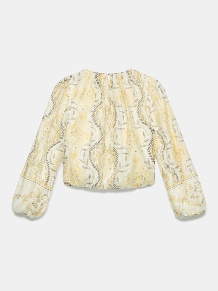 Mint Velvet Yellow Print Cropped Top - Image 8 of 8