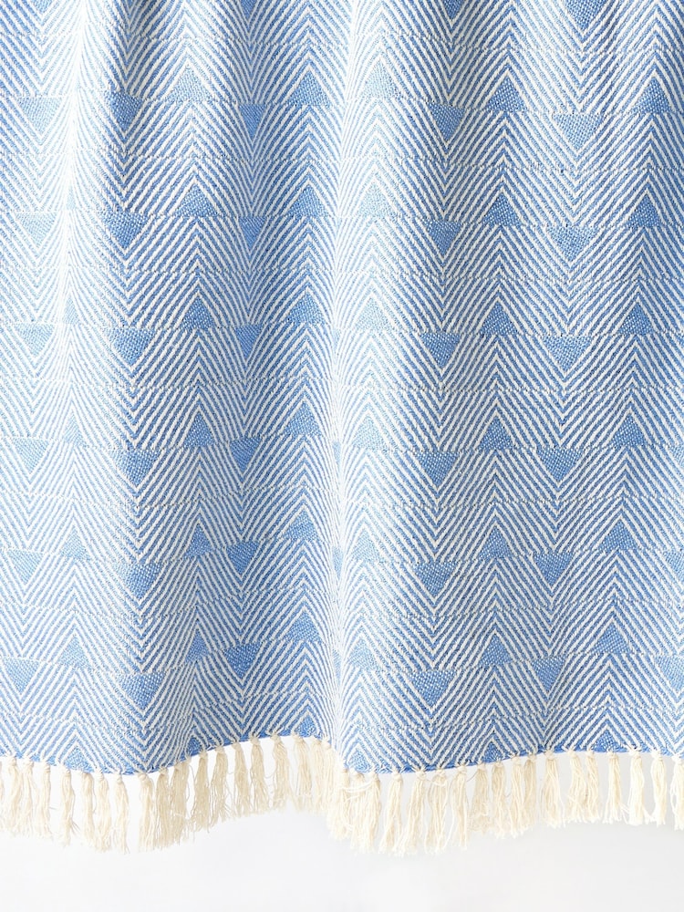 Oliver Bonas Blue Niru Woven Geometric Throw - Image 4 of 4