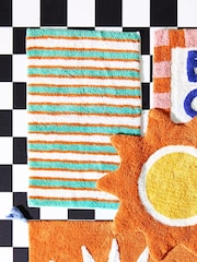 Oliver Bonas Green Striped Bath Mat - Image 2 of 4
