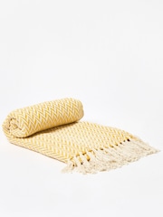 Oliver Bonas Yellow Niru Woven Chevron Throw - Image 1 of 4