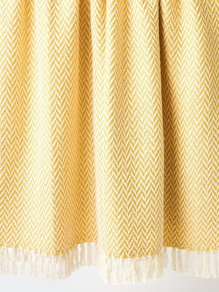 Oliver Bonas Yellow Niru Woven Chevron Throw - Image 4 of 4