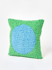 Oliver Bonas Green Circle Boucle Cushion Cover - Image 1 of 3