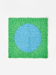 Oliver Bonas Green Circle Boucle Cushion Cover - Image 2 of 3