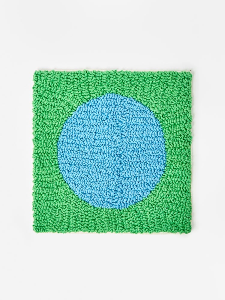 Oliver Bonas Green Circle Boucle Cushion Cover - Image 2 of 3