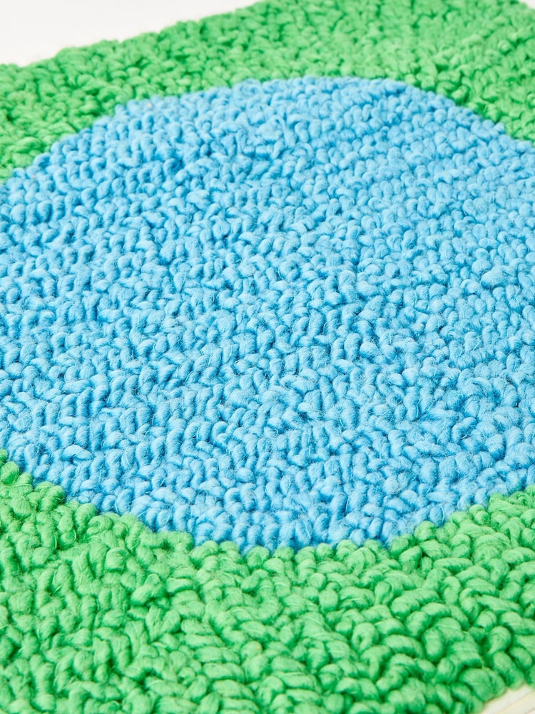 Oliver Bonas Green Circle Boucle Cushion Cover - Image 3 of 3