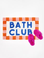 Oliver Bonas Pink Bath Club Bath Mat - Image 1 of 4