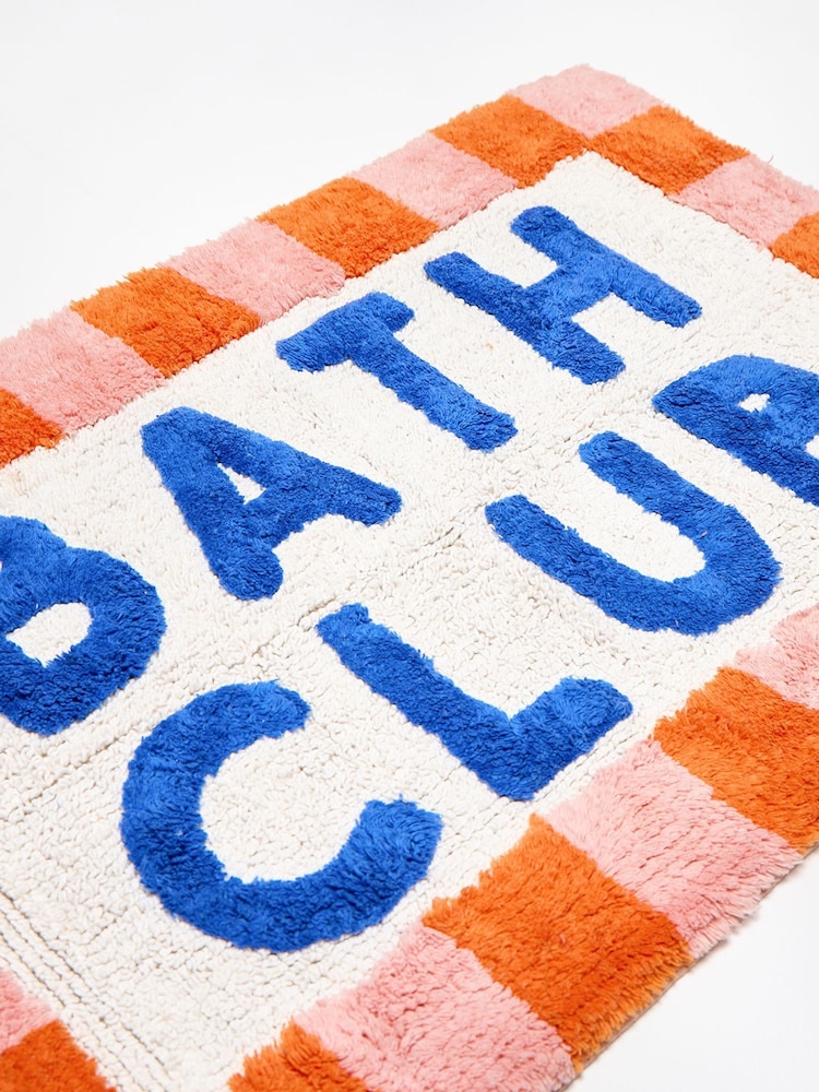 Oliver Bonas Pink Bath Club Bath Mat - Image 4 of 4