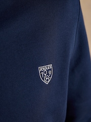 Joules Navy Brushed Cotton Zip Through Track Sweatshirt - Image 6 of 10