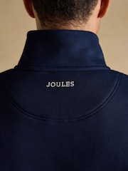 Joules Navy Brushed Cotton Zip Through Track Sweatshirt - Image 9 of 10
