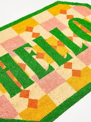 Oliver Bonas Green Hello Tiled Door Mat - Image 3 of 4