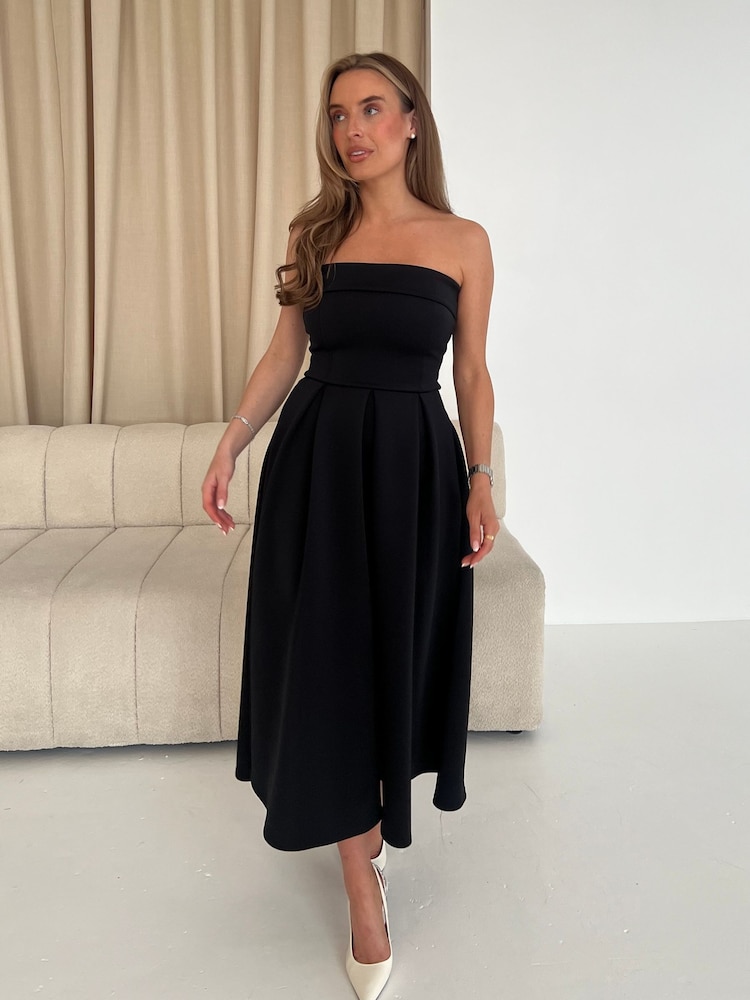 Negro - Girl In Mind Danni Strapless Bandeau Midi Dress - Imagen 1 de 5 Negro - Girl In Mind Danni Strapless Bandeau Midi Dress - Imagen 1 de 5