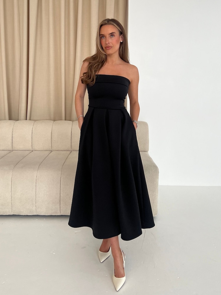 Negro - Girl In Mind Danni Strapless Bandeau Midi Dress - Imagen 2 de 5 Negro - Girl In Mind Danni Strapless Bandeau Midi Dress - Imagen 2 de 5