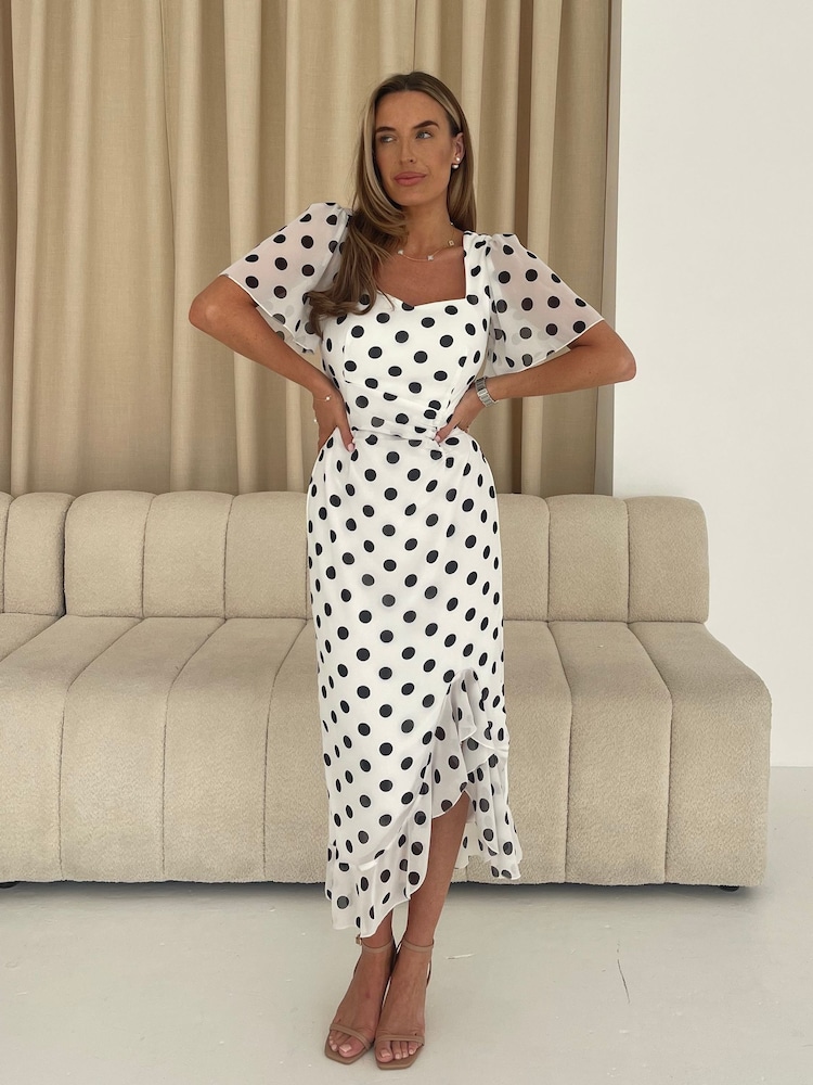 Cream - Girl In Mind Heidi Ruched Midi obleka - Slika 2 iz 6 Cream - Girl In Mind Heidi Ruched Midi obleka - Slika 2 iz 6
