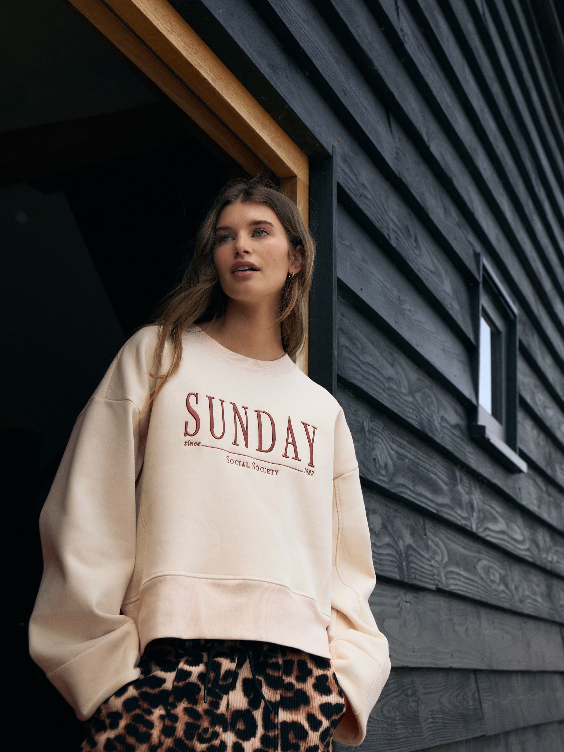 Buy Neutral Sunday Long Sleeve Sweatshirt from the Next UK online shop