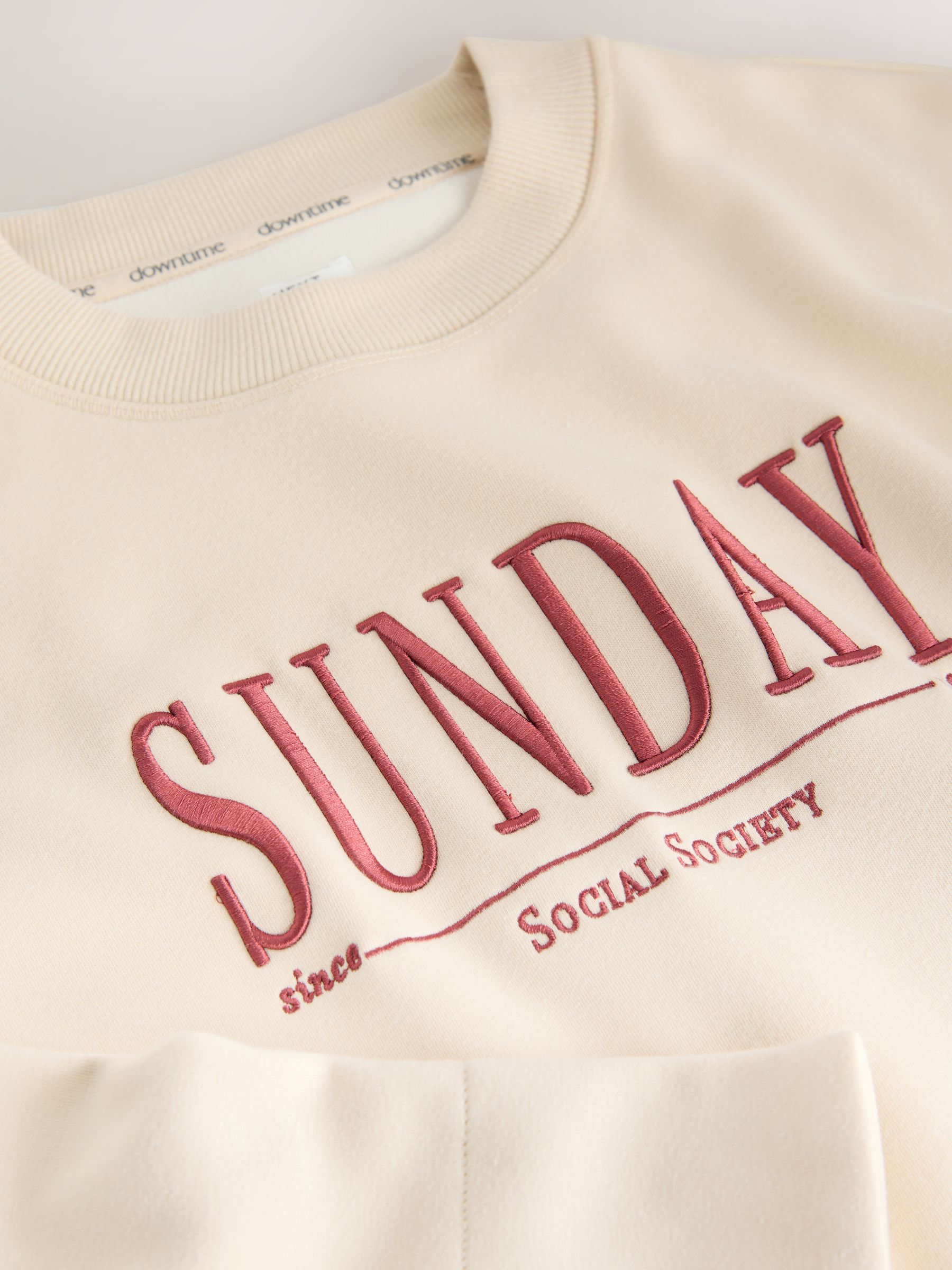 Buy Neutral Sunday Long Sleeve Sweatshirt from the Next UK online shop