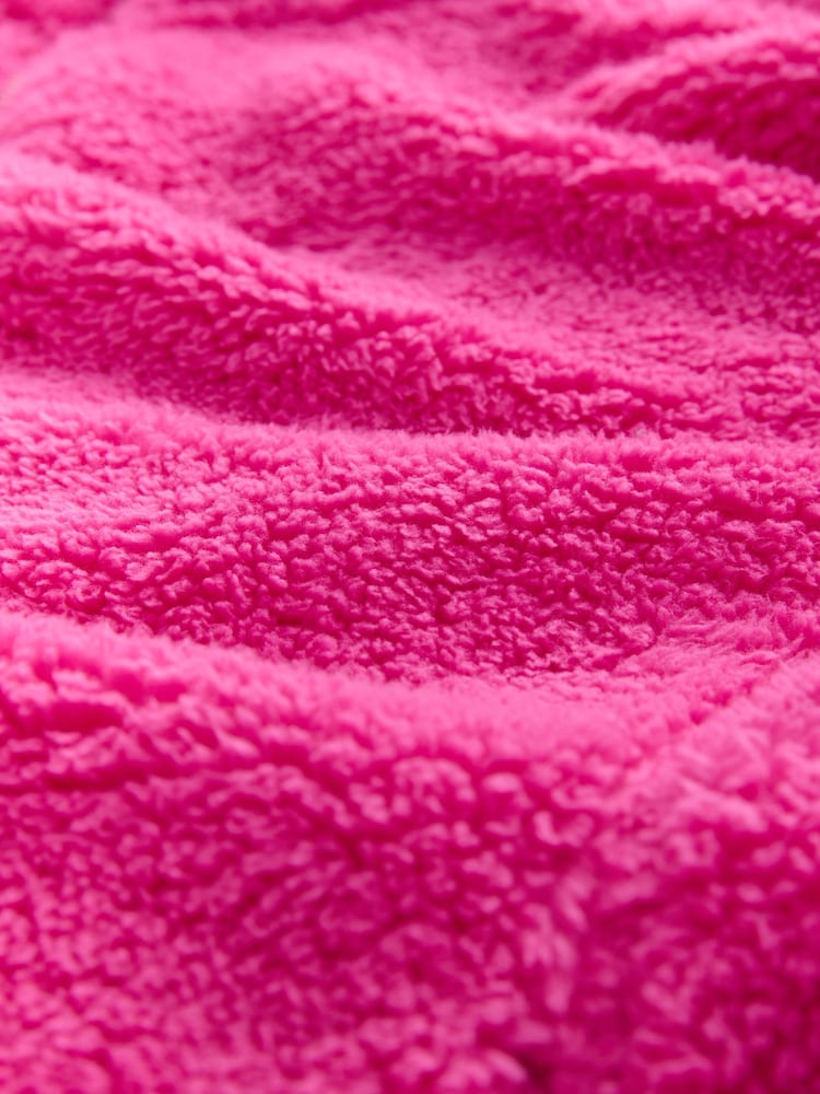 Bright Pink Borg Half Zip Fleece - Image 2 of 3 Bright Pink Borg Half Zip Fleece - Image 2 of 3