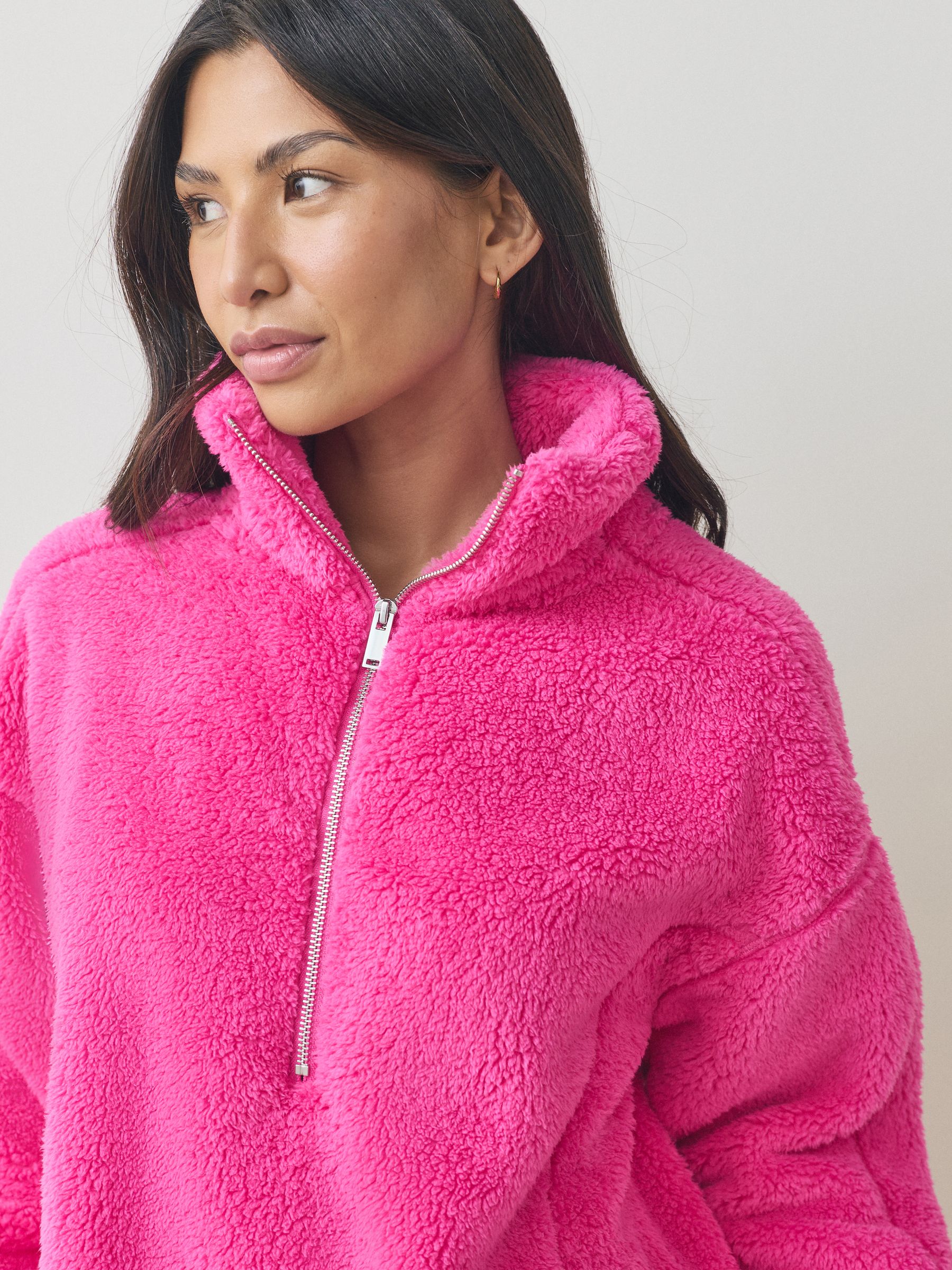 Buy Bright Pink Borg Half Zip Fleece from Next South Africa