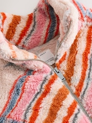 Orange Check Borg Half Zip Fleece - Image 3 of 3