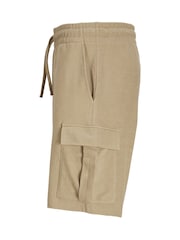 JACK & JONES Cream 100% Cotton Cargo Sweat Shorts - Image 7 of 8