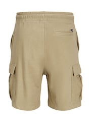 JACK & JONES Cream 100% Cotton Cargo Sweat Shorts - Image 8 of 8