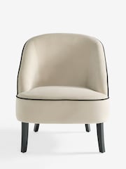 Soft Velvet Pebble Natural Remi High Back Accent Chair - Image 2 of 10