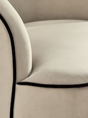 Soft Velvet Pebble Natural Remi High Back Accent Chair - Image 8 of 10