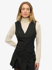 Superdry Charcoal Pinstripe Waistcoat - Image 1 of 6