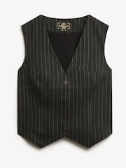 Superdry Charcoal Pinstripe Waistcoat - Image 5 of 6