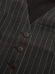 Superdry Charcoal Pinstripe Waistcoat - Image 6 of 6