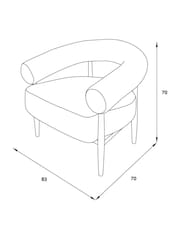 Soft Velvet Chestnut Brown Gale Wooden Accent Chair - Image 3 of 9