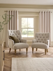 Tweedy Plain Light Natural Wolton Large High Back Accent Chair - Image 12 of 12