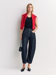 Rag & Bone Dark Twill Charlie Ankle Wash High Rise Barrel Jeans - Image 1 of 6