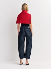 Rag & Bone Dark Twill Charlie Ankle Wash High Rise Barrel Jeans - Image 2 of 6