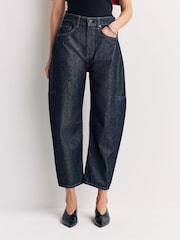 Rag & Bone Dark Twill Charlie Ankle Wash High Rise Barrel Jeans - Image 4 of 6