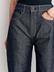 Rag & Bone Dark Twill Charlie Ankle Wash High Rise Barrel Jeans - Image 5 of 6
