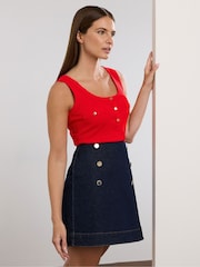 Star by Julien MacDonald Red Ribbed Vest - Image 1 of 6