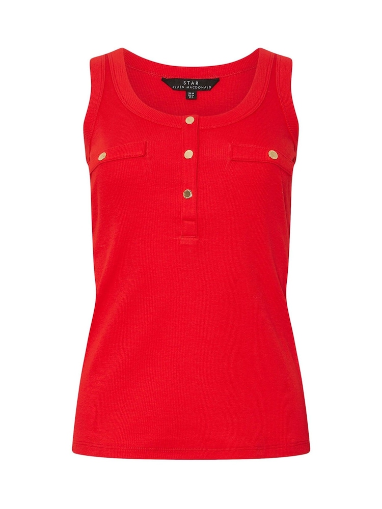 Star by Julien MacDonald Red Ribbed Vest - Image 6 of 6