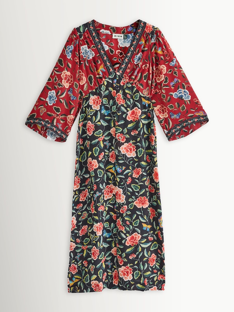 Rixo Green Butterfly Print Dahlia Dress - Image 1 of 1