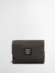 Barbour® Green Wax Hanging Washbag - Image 1 of 8