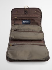 Barbour® Green Wax Hanging Washbag - Image 4 of 8
