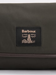 Barbour® Green Wax Hanging Washbag - Image 7 of 8